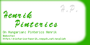 henrik pinterics business card